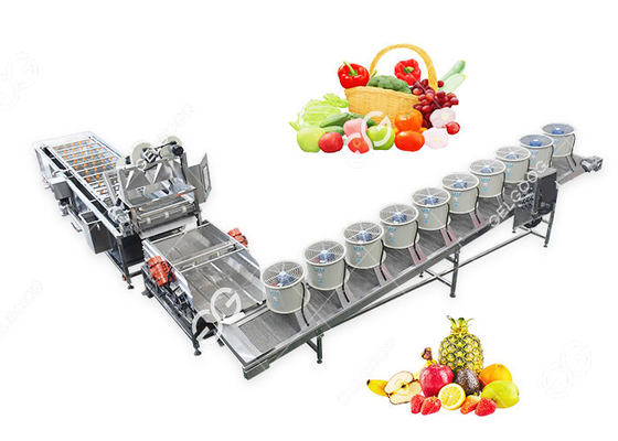 China Leistungsfähige kundengebundene Obst- und GemüseReinigungs-und trocknen Fertigungsstraße fournisseur